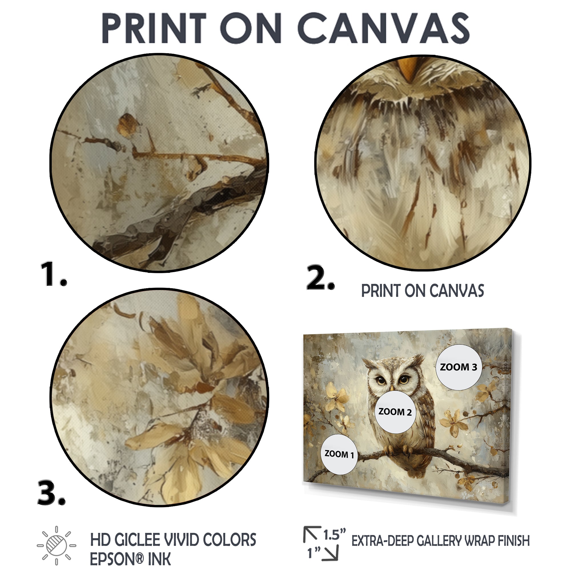 Gentle Owl In Winter - Owl Bedroom Wall Art