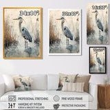 Relaxing Heron In The Marsh - Heron Living Room Wall Art