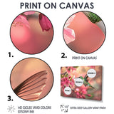 Hummingbird And Blossoms - Bird Canvas Wall Art