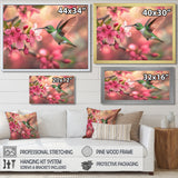 Hummingbird And Blossoms - Bird Canvas Wall Art