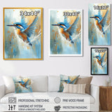 Blue Orange Kingfisher By The River Bird - Bird Living Room Wall Art
