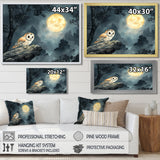 Mistic Owl In The Moonlight - Owl Framed Canvas Art