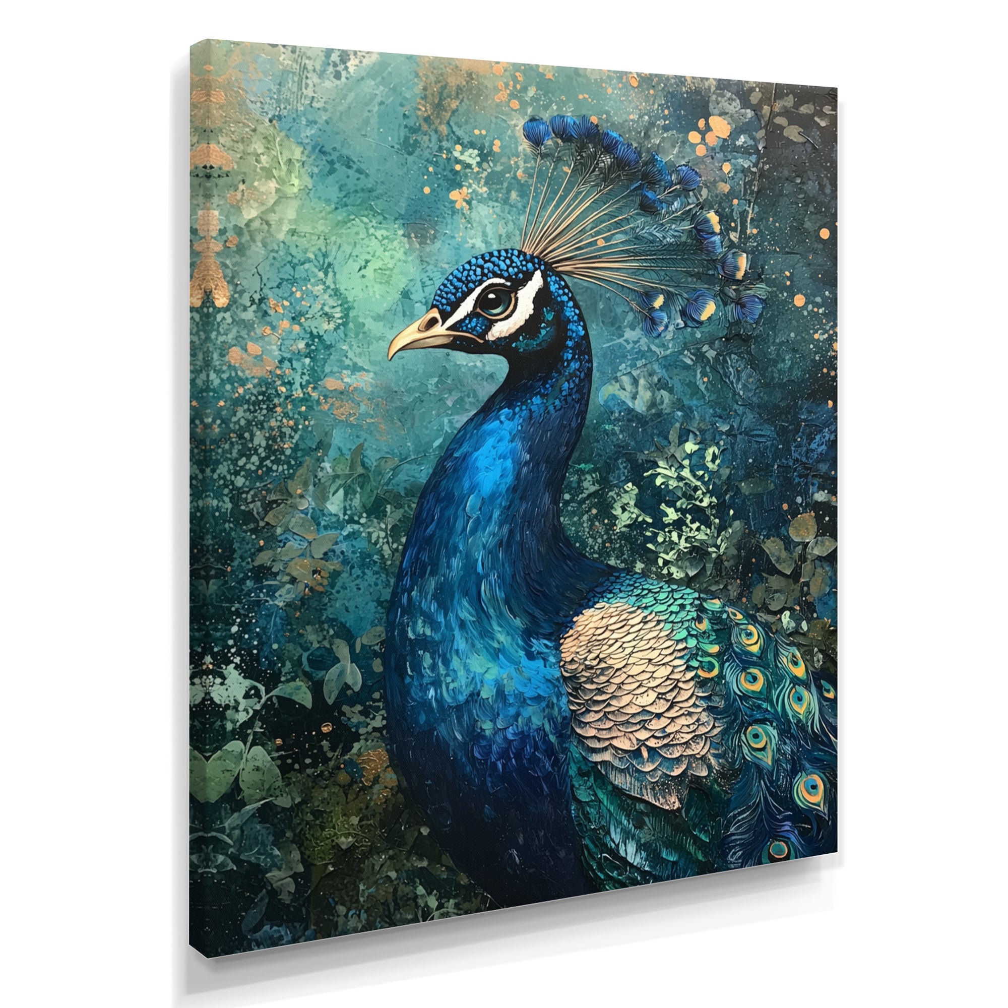 Peacock At The Garden Gate - Blue Bird Wall Art