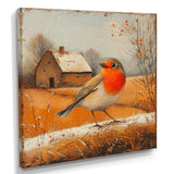 Robin Bird In The Farmyard - Bird Home Decor Art