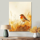 Robin Bird In The Meadow - Bird Bedroom Wall Art