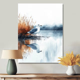 Seagull By The Farm Pond - Bird Canvas Wall Art