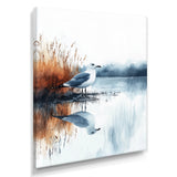 Seagull By The Farm Pond - Bird Canvas Wall Art