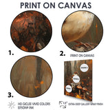 Sparrow Among The Wild Mushrooms - Bird Bedroom Wall Art