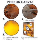 Sparrow Bird In The Autumn Leaves - Bird Canvas Wall Art