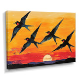 Swallows At Sunset - Bird Wall Decor