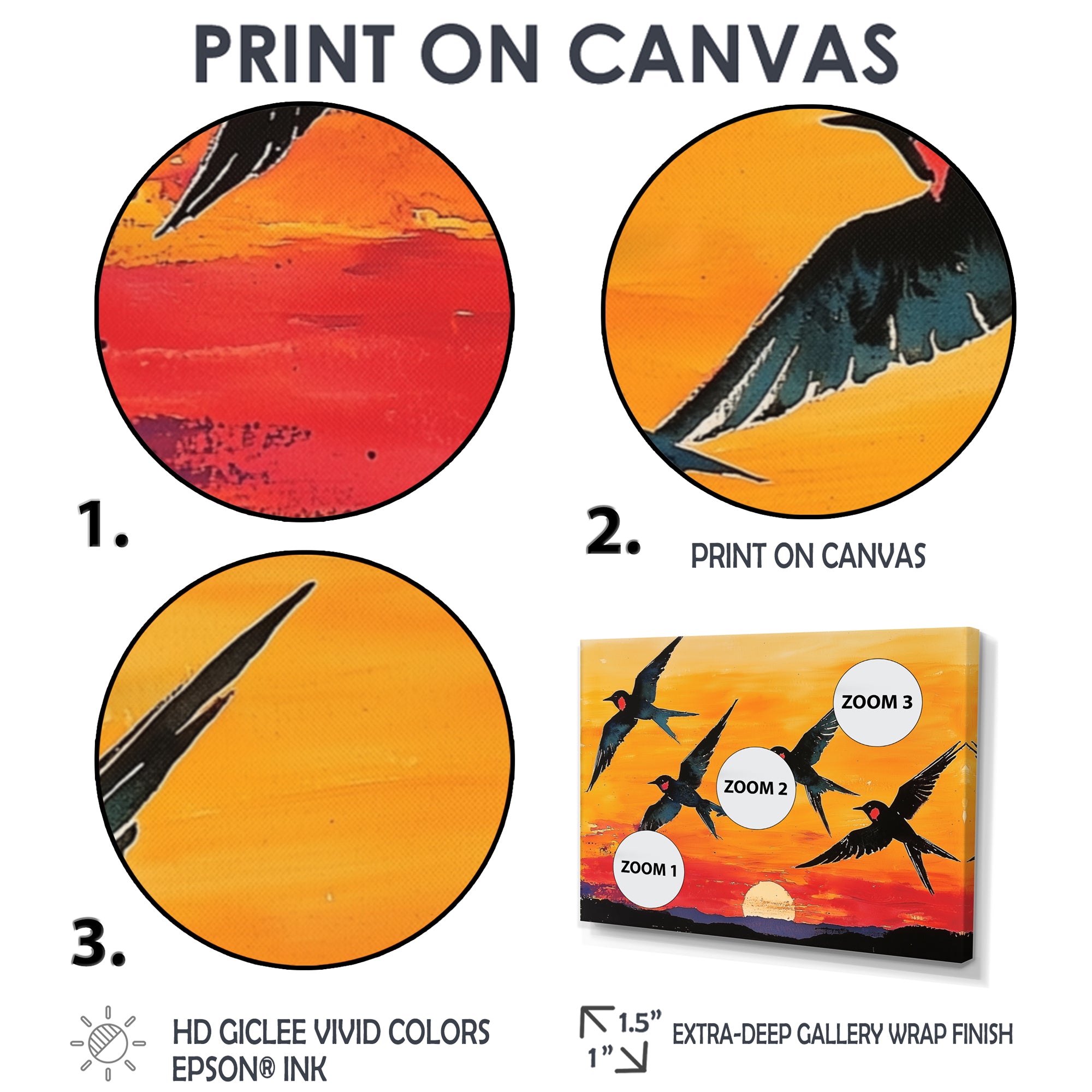 Swallows At Sunset - Bird Wall Decor