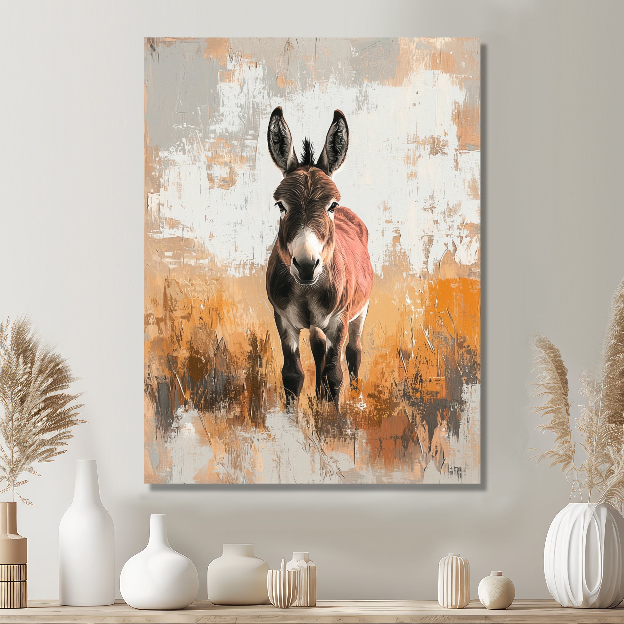 Minimalism Donkey Portrait Guardian Of The Hills - Donkey Wall Decor