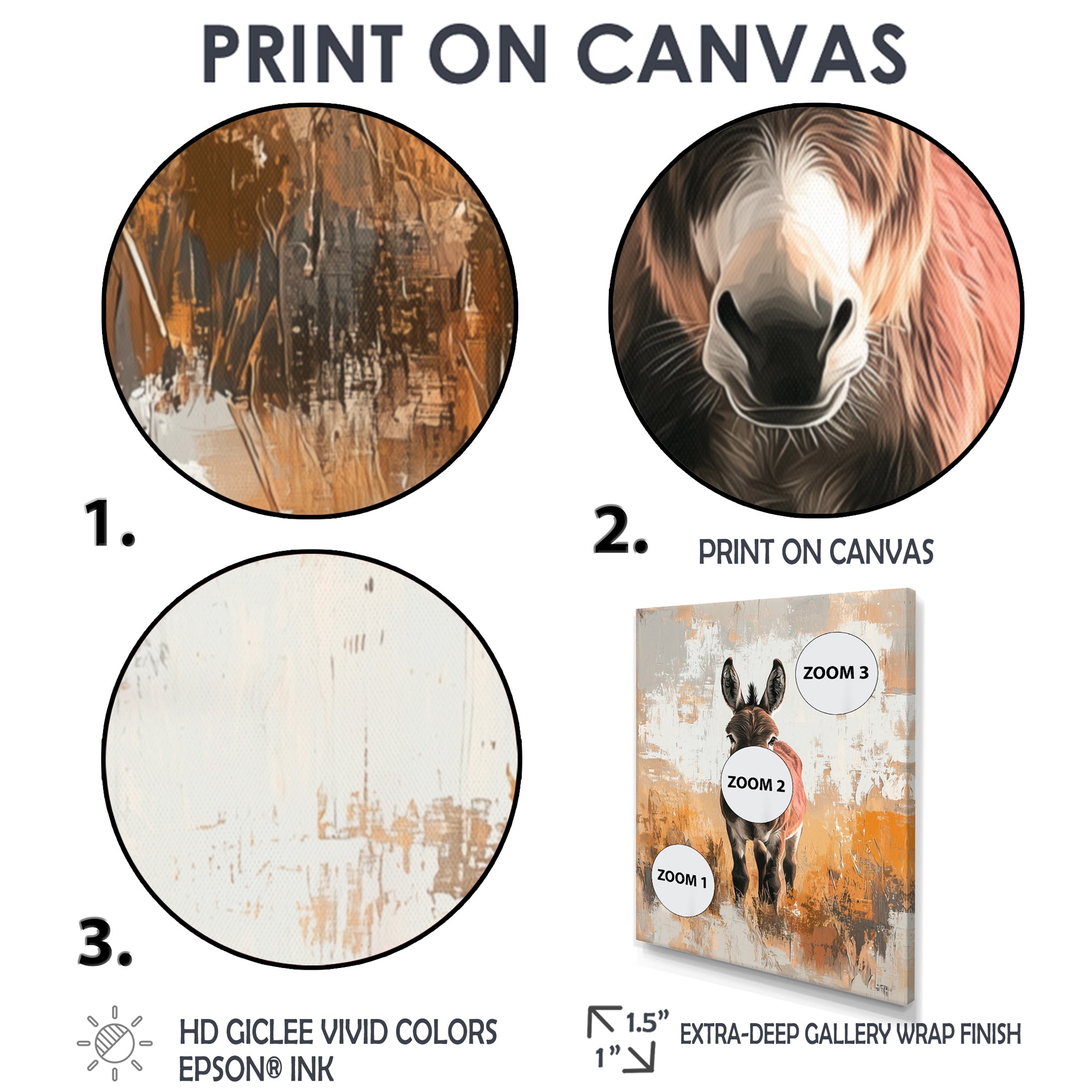 Minimalism Donkey Portrait Guardian Of The Hills - Donkey Wall Decor