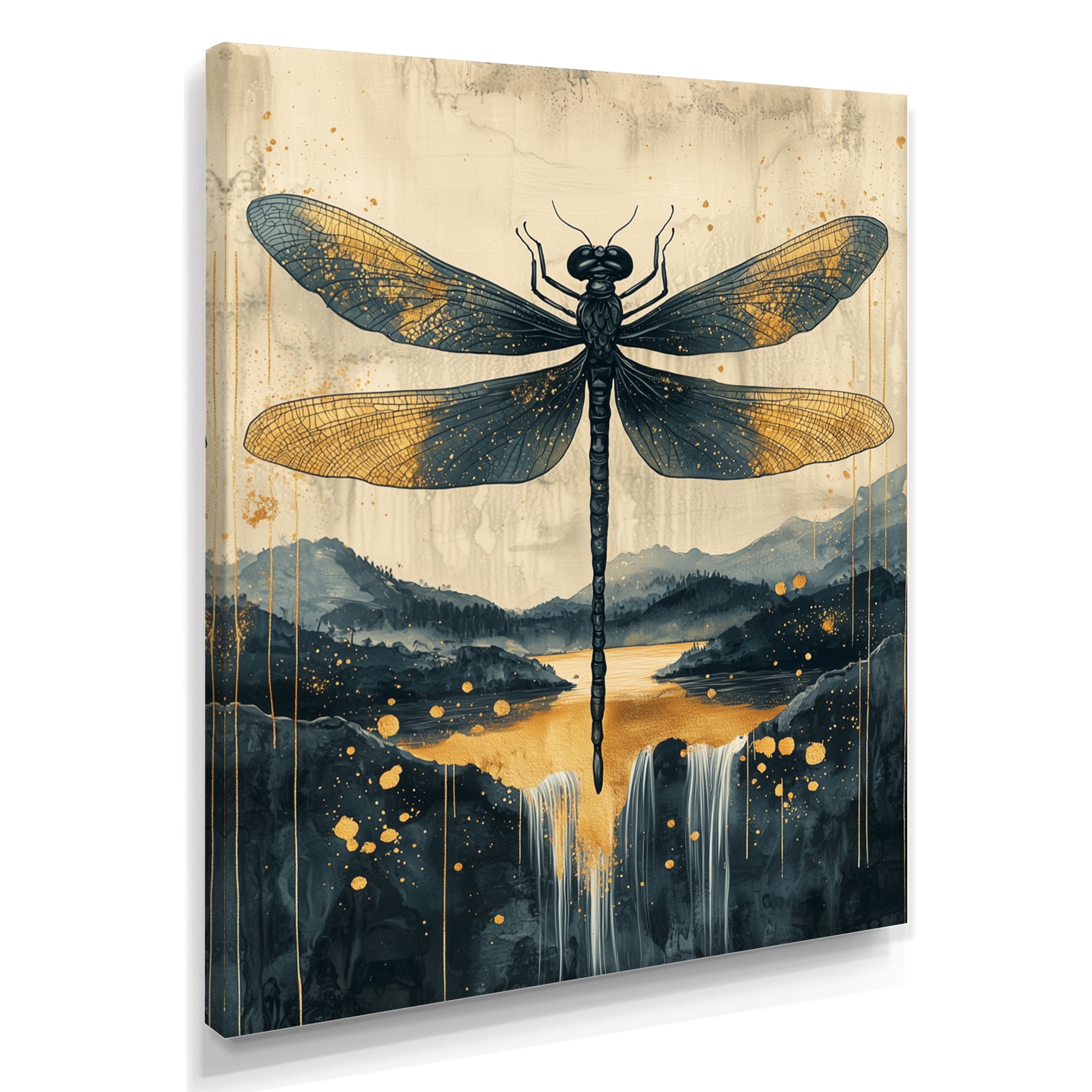 Dragon Whisper Of The Marsh - Dragonfly Canvas Wall Art