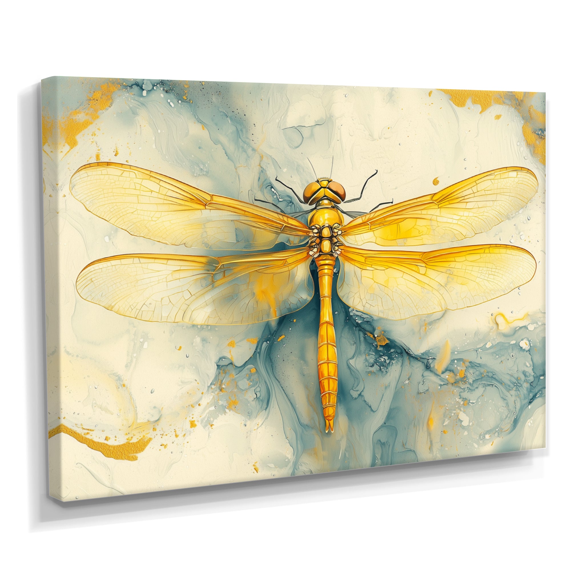 Yellow Dragon Fly Flight Of Elegance - Dragonfly Wall Decor