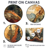 Eagle In A Large Forest Landscape - Eagle Living Room Wall Art