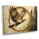 Large Eagle In Forest Flight Of The Hunter - Eagle Bedroom Wall Art