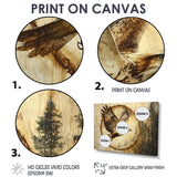 Large Eagle In Forest Flight Of The Hunter - Eagle Bedroom Wall Art