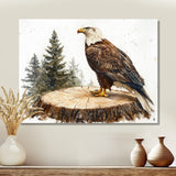Eagle Silent Vigil In Summer - Eagle Canvas Wall Art