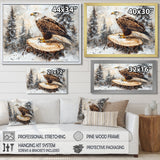 Eagle Silent Vigil In Winter - Brown Eagle Wall Art