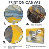 Elephant Calf Playing In The River - Elephant Bedroom Wall Art