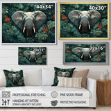 Elephant Portrait In The Jungle - Elephant Large Canvas Wall Art