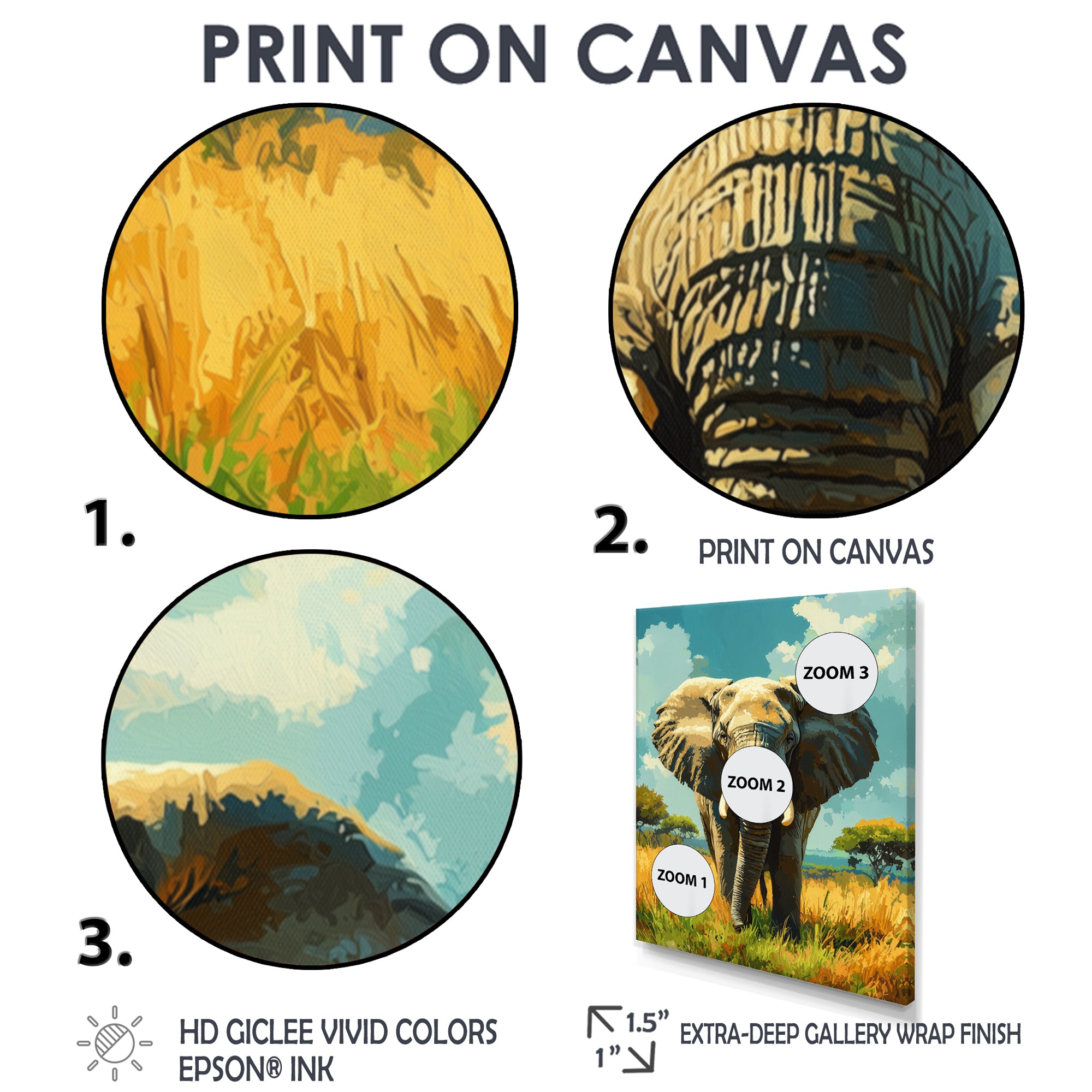 Elephant In The Lush Savannah - Elephant Living Room Wall Art