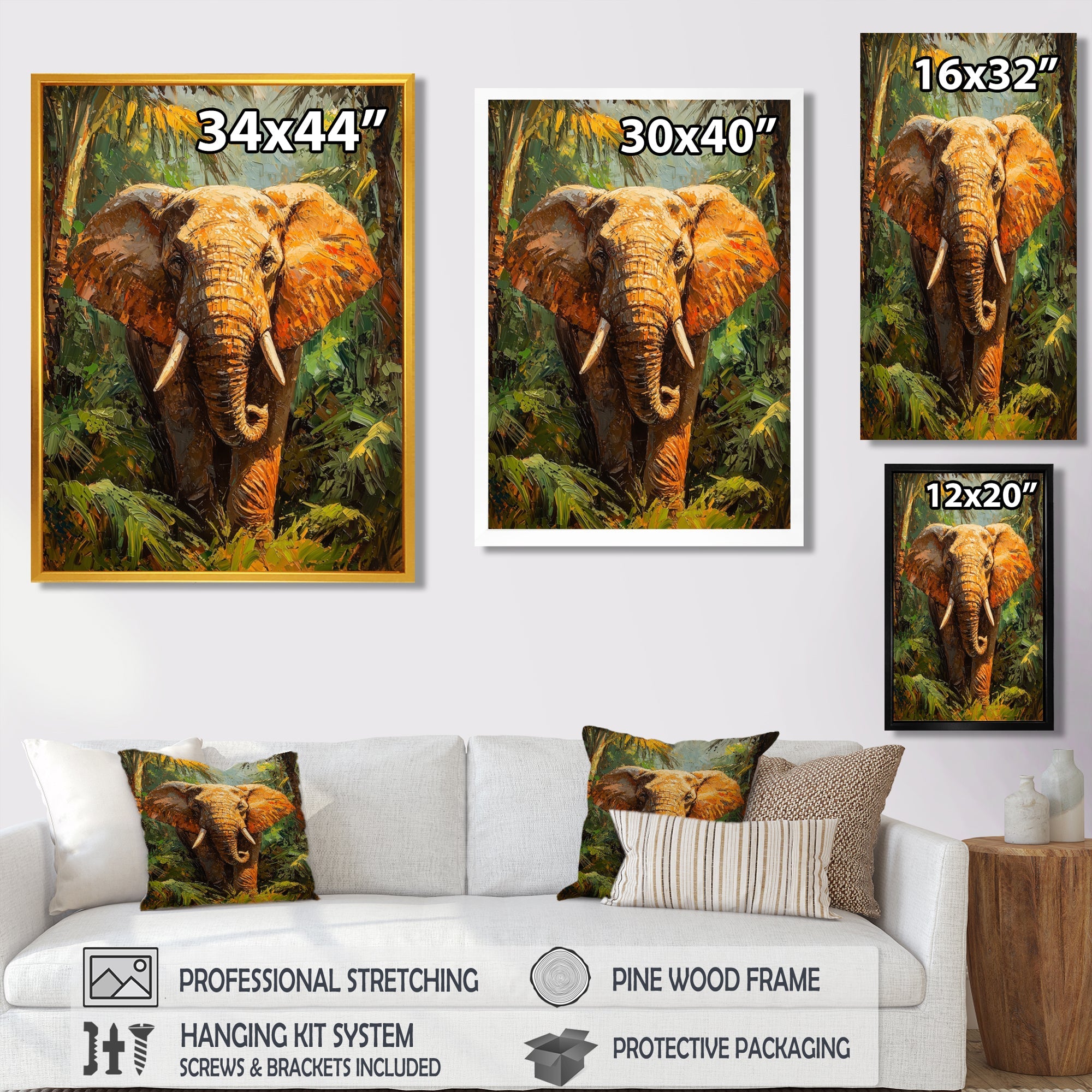 Elephant In The Tropical Rainforest - Elephant Wall Decor