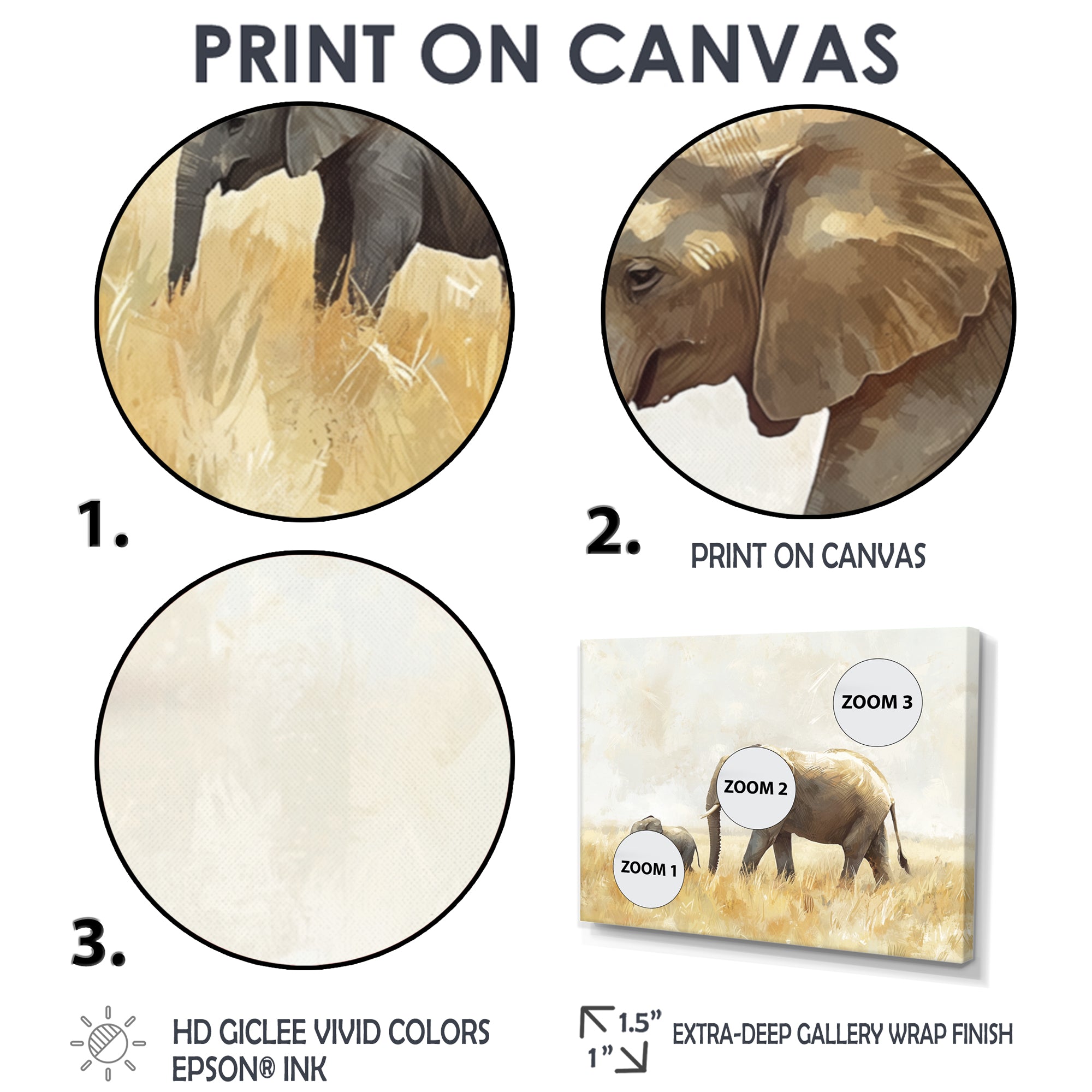 Elephant With Her Baby In African - Elephant Wall Art Prints