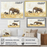 Elephant With Her Baby In African - Elephant Wall Art Prints