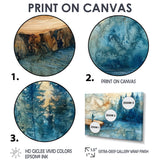 Wood Slide Fishing Into The Winter River - Hunting & Fishing Canvas Wall Art