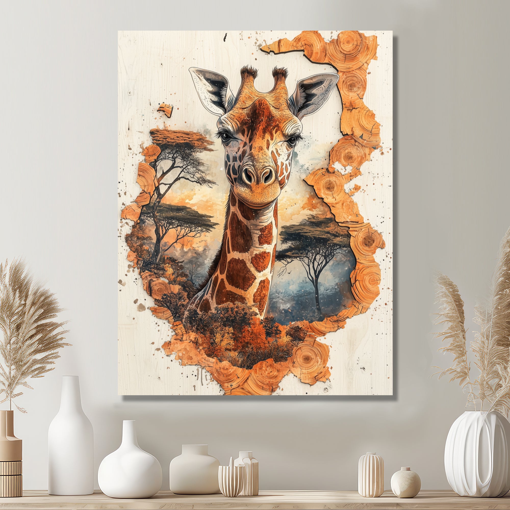 Giraffe Gentle Giant Of Africa - Giraffe Large Canvas Wall Art