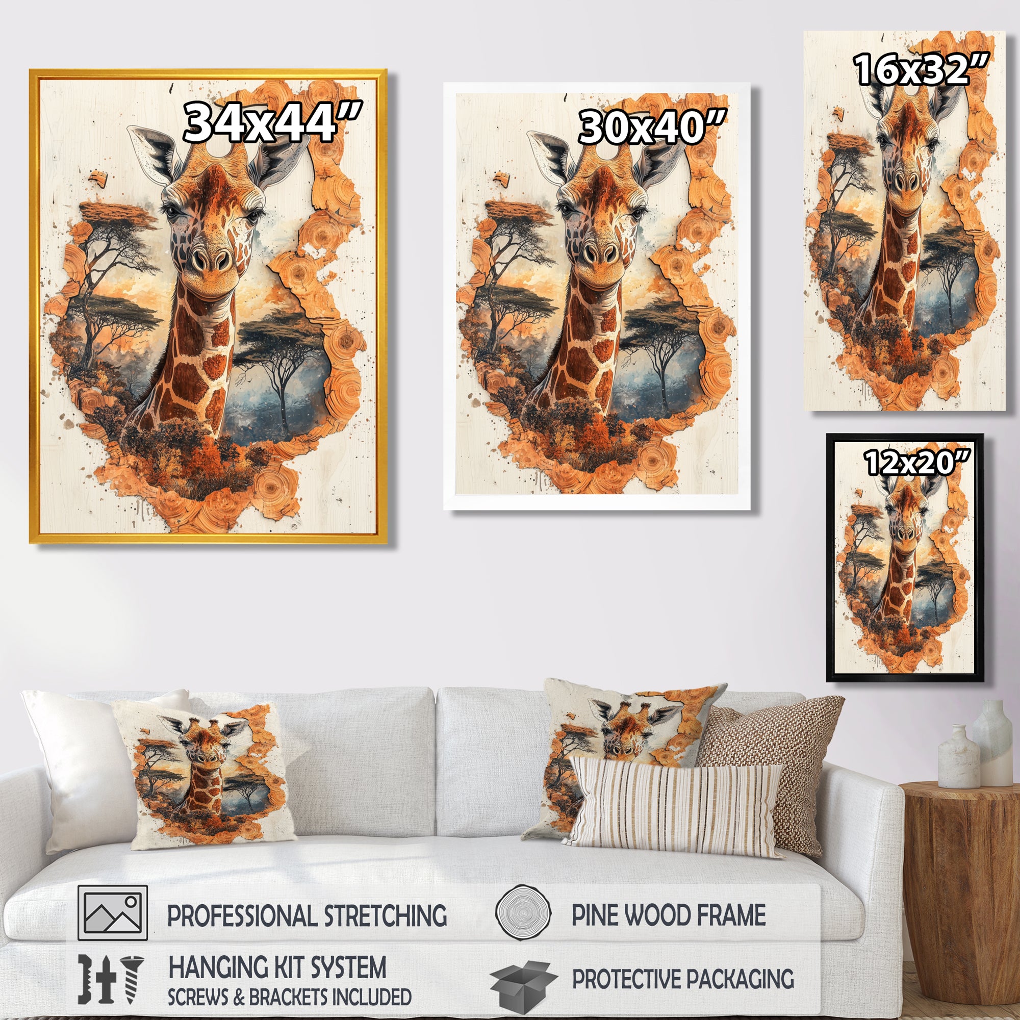 Giraffe Gentle Giant Of Africa - Giraffe Large Canvas Wall Art