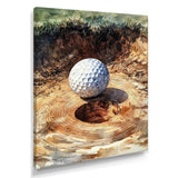Abstract Golf Ball At The Wooden Slide - Golf Canvas Wall Art