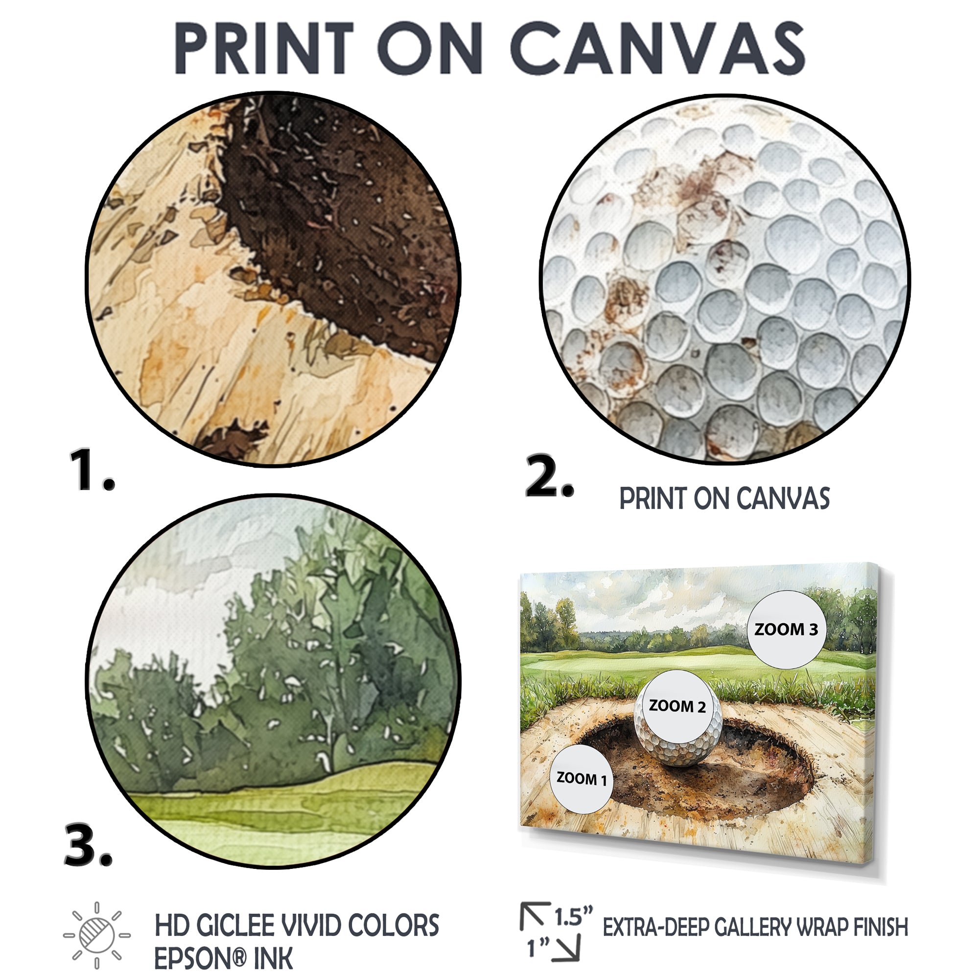 Chasing The Pin Golf Landscape I - Golf Canvas Wall Art