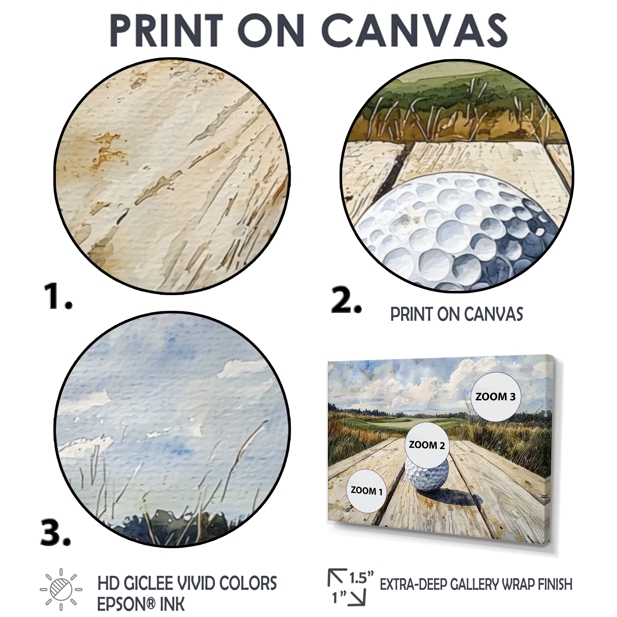 Greens And Dreams Golf Course Landscape I - Golf Canvas Wall Art