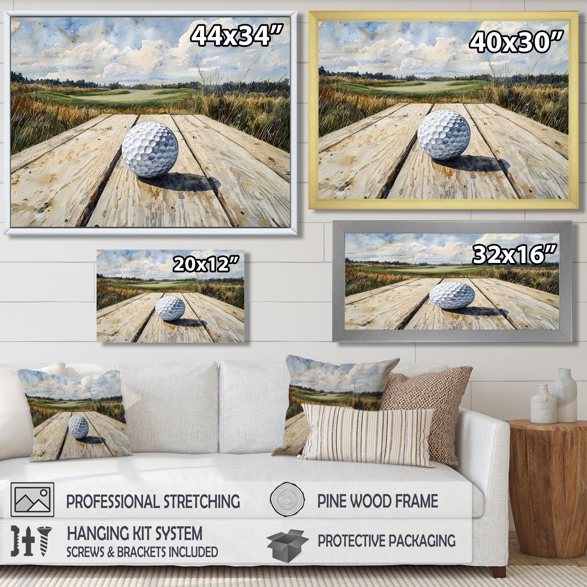 Greens And Dreams Golf Course Landscape I - Golf Canvas Wall Art