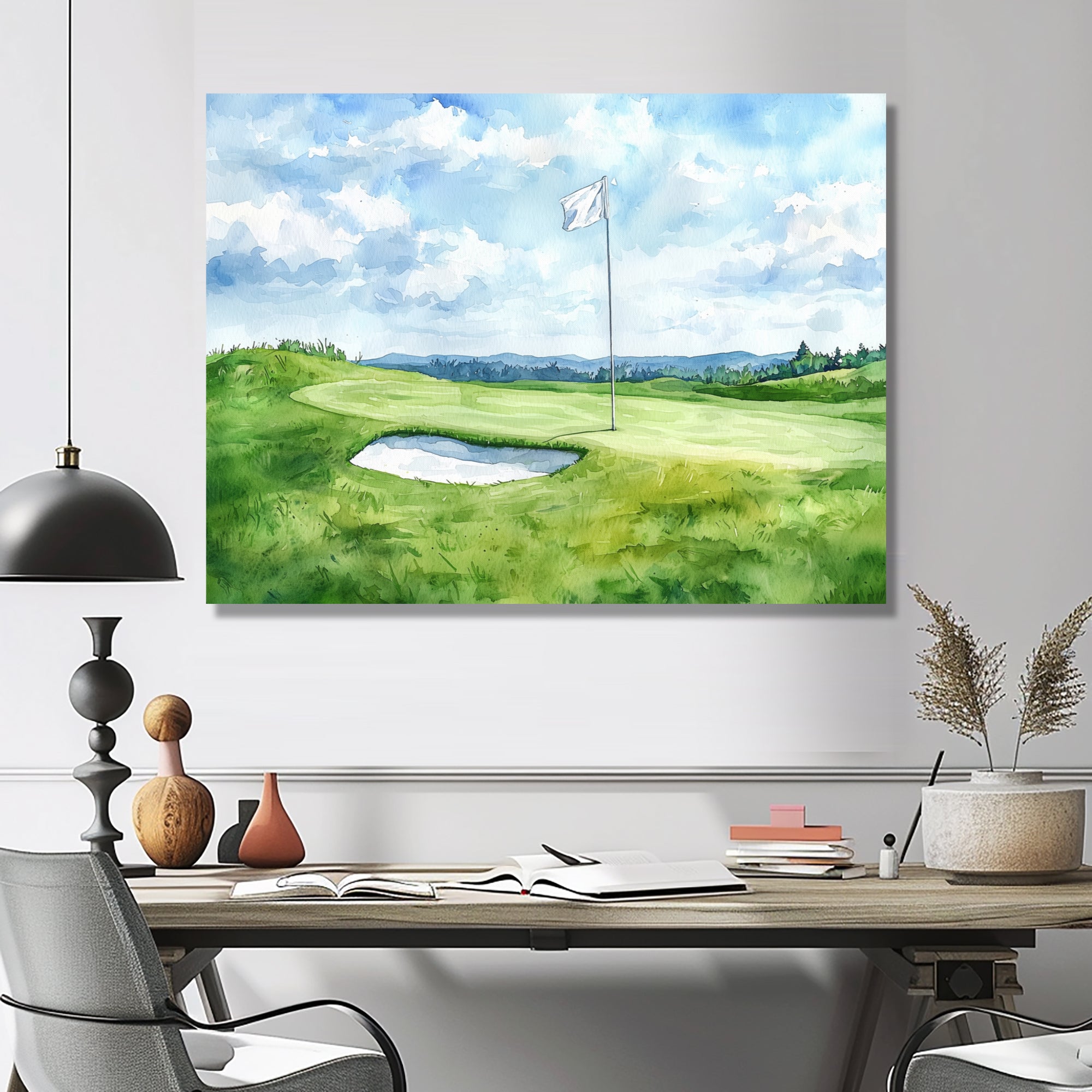 Golf Course Champions Horizon
 I - Golf Canvas Wall Art
