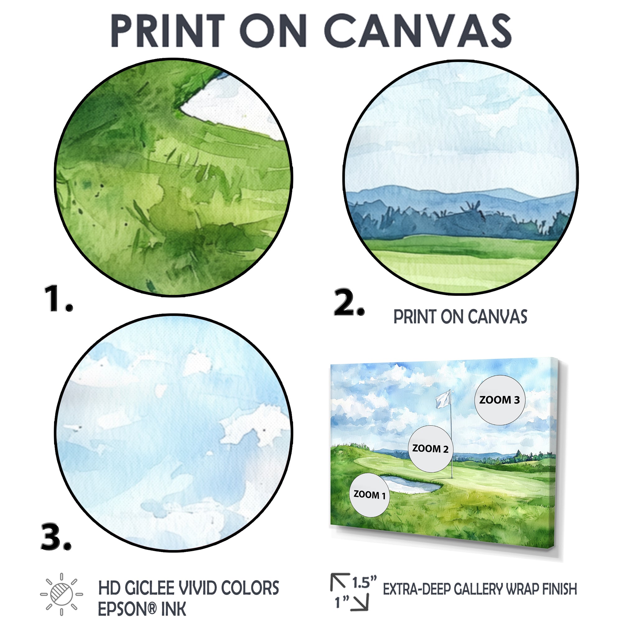 Golf Course Champions Horizon
 I - Golf Canvas Wall Art