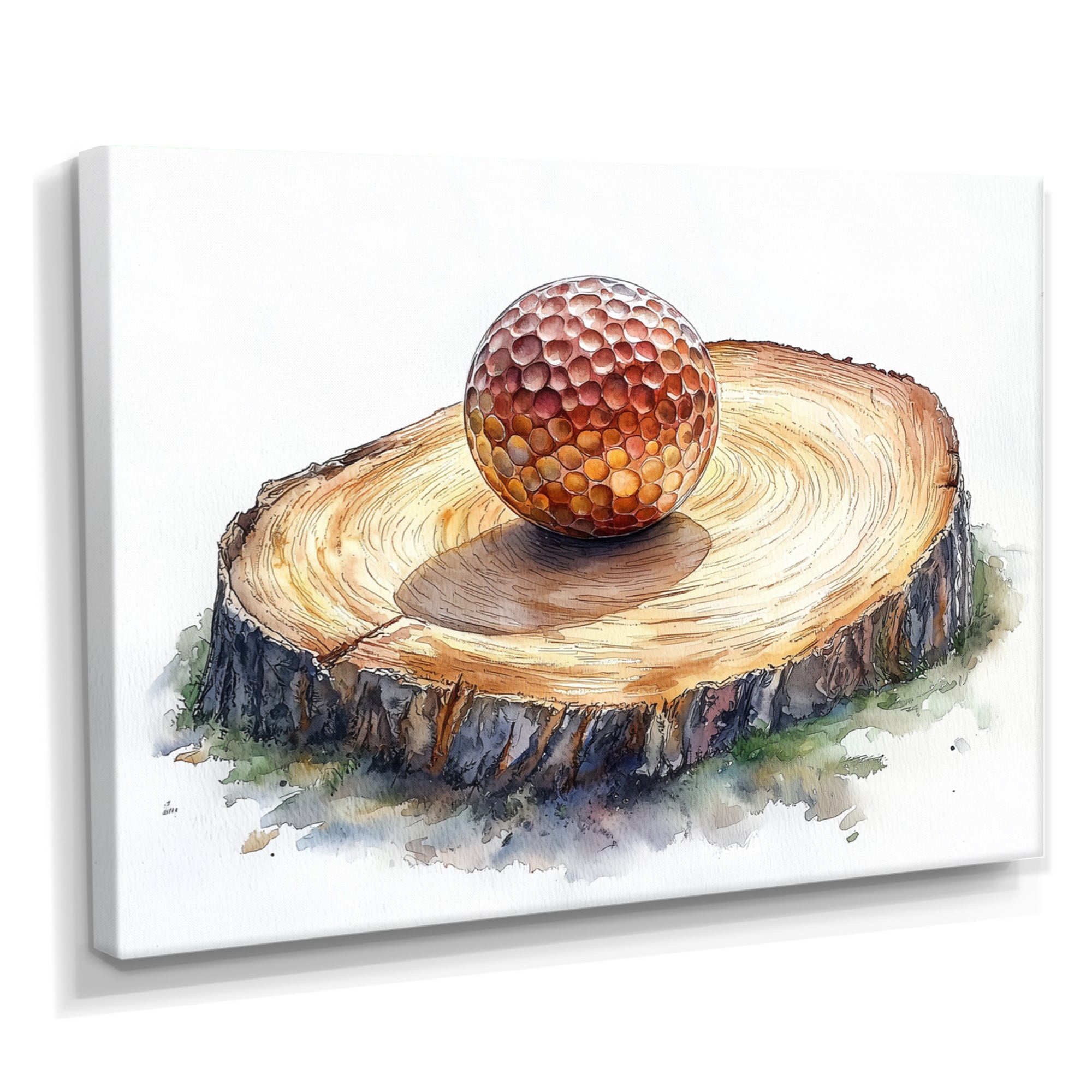 Golf Ball Practice Wood Slide - Golf Canvas Wall Art