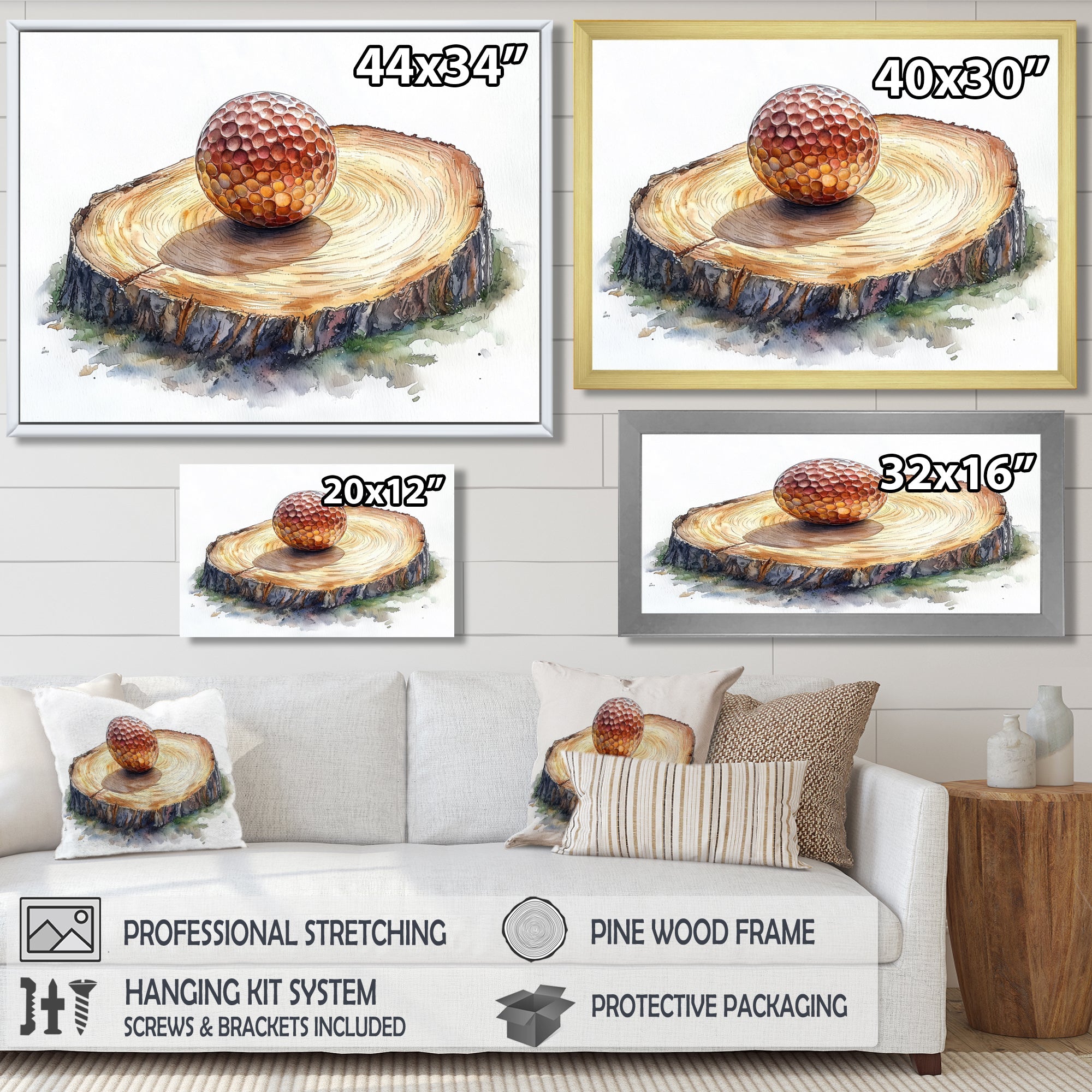 Golf Ball Practice Wood Slide - Golf Canvas Wall Art