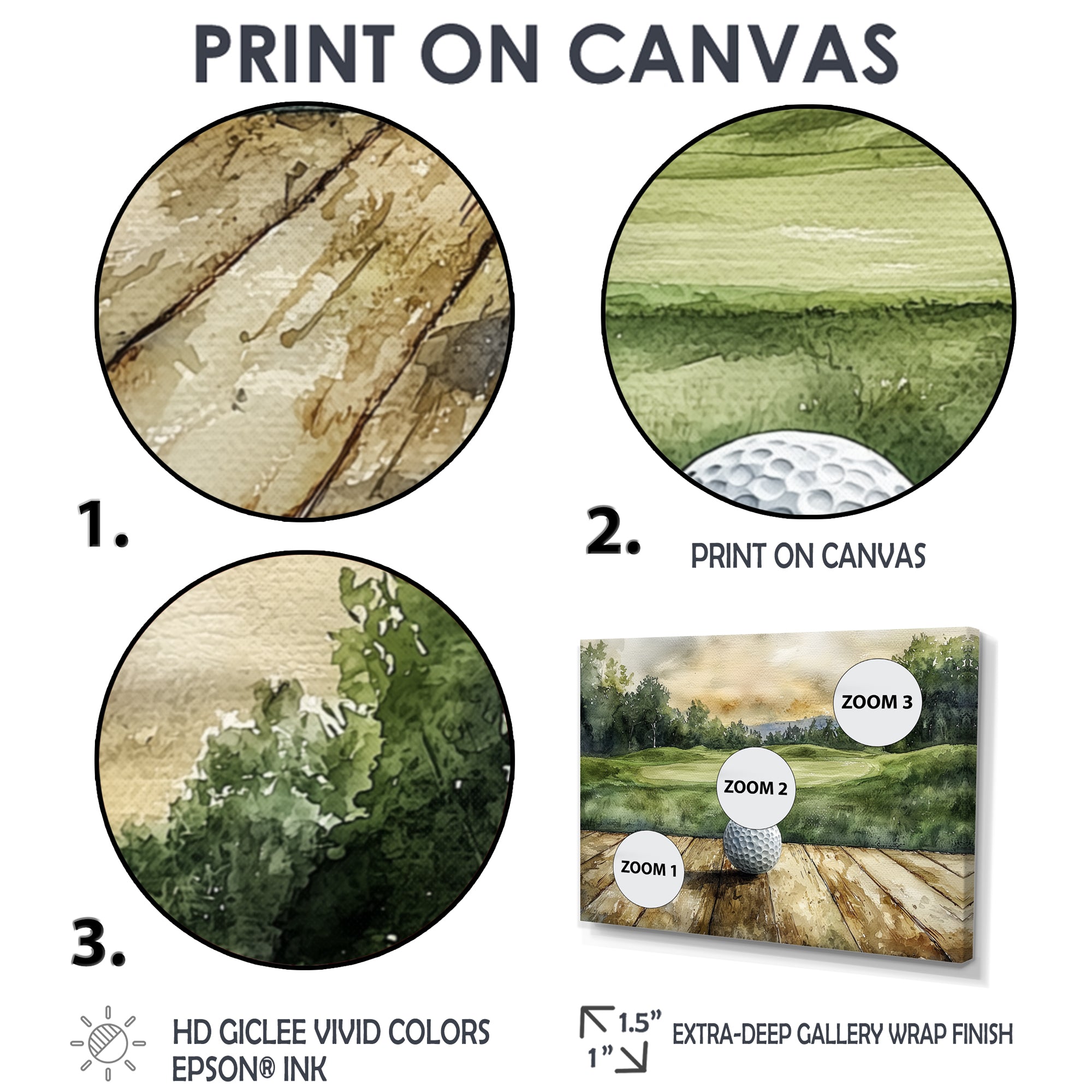 Greens And Dreams Golf Practice Landscape I - Golf Canvas Wall Art