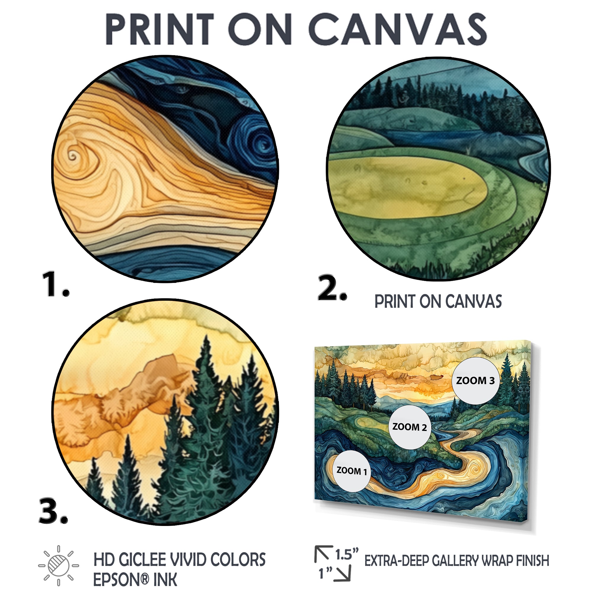 Abstract Golf Course Champions Horizon
 I - Golf Canvas Wall Art
