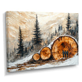 Hiking Group In A Winter Landscape I - Hiking Canvas Wall Art