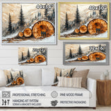 Hiking Group In A Winter Landscape I - Hiking Canvas Wall Art
