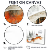 Hiking In A Winter Landscape I - Hiking Canvas Wall Art