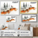 Hiking In A Winter Landscape I - Hiking Canvas Wall Art