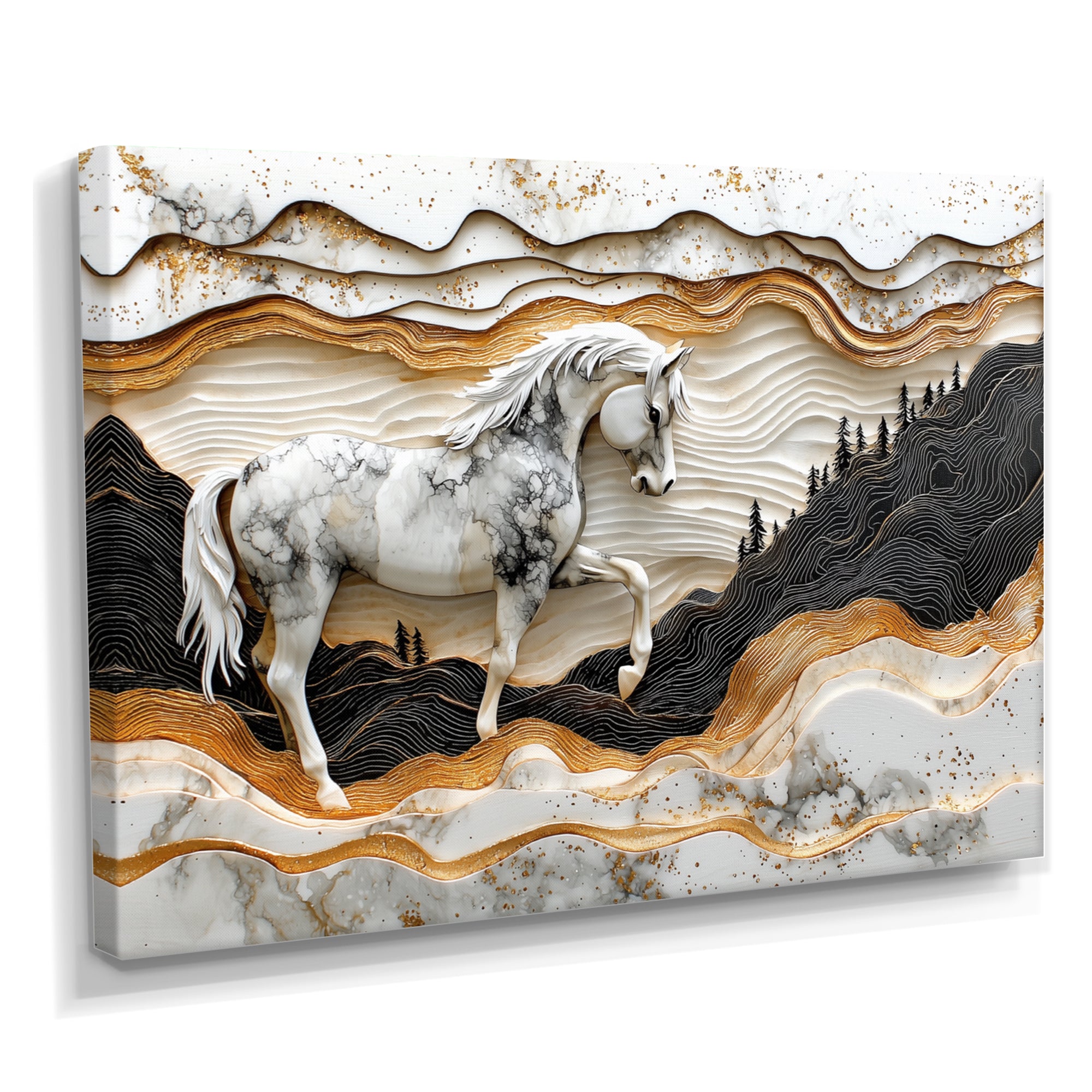 Abstract Gallop Horse Into The Forest - Horse Wall Art Prints