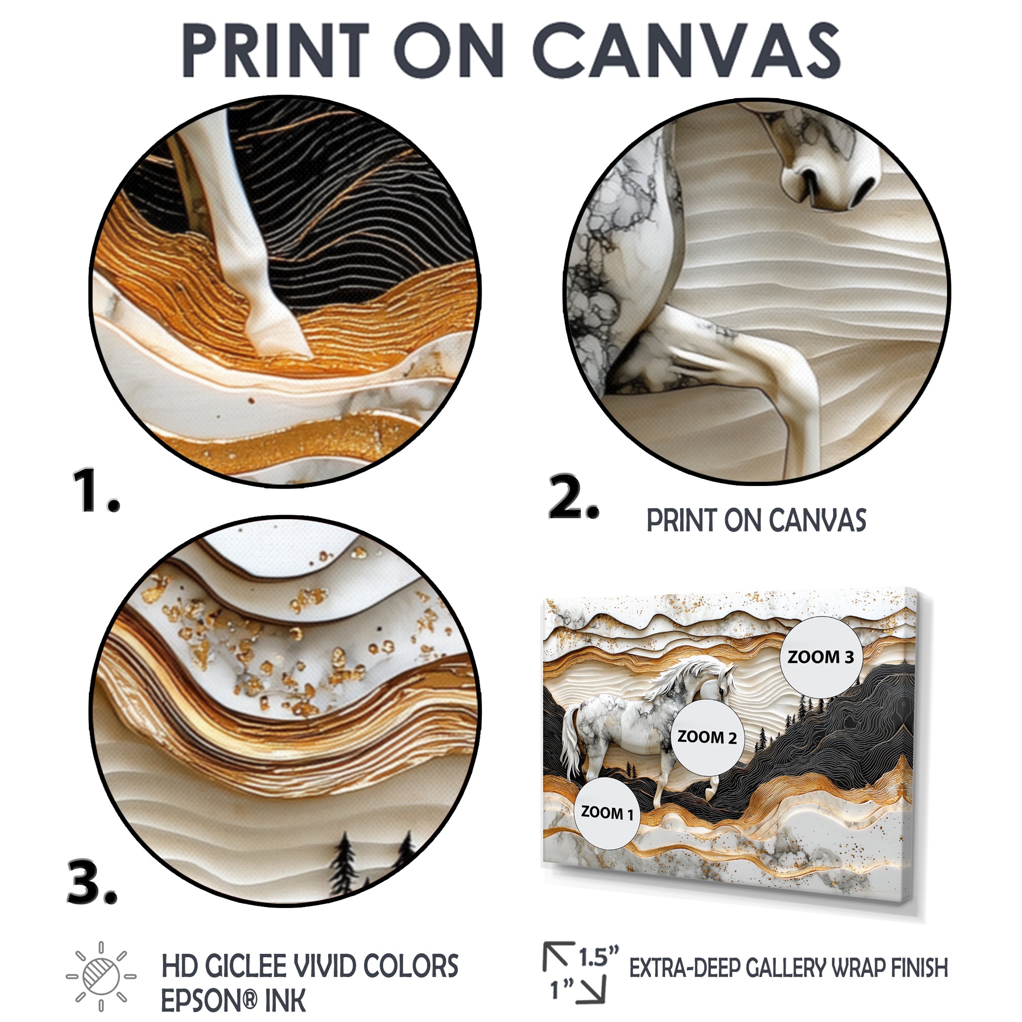 Abstract Gallop Horse Into The Forest - Horse Wall Art Prints