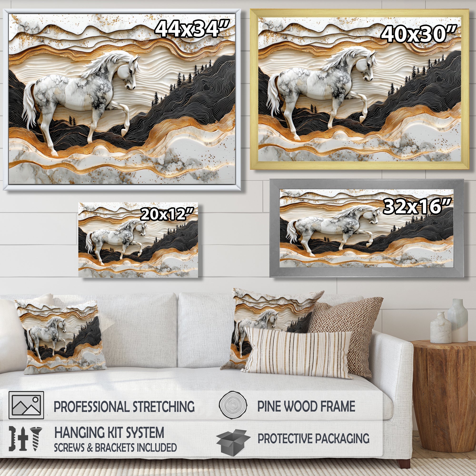 Abstract Gallop Horse Into The Forest - Horse Wall Art Prints